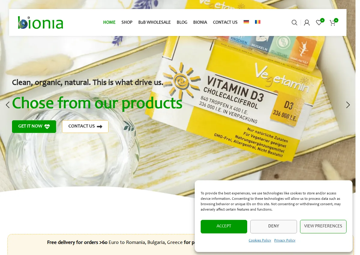 Store homepage