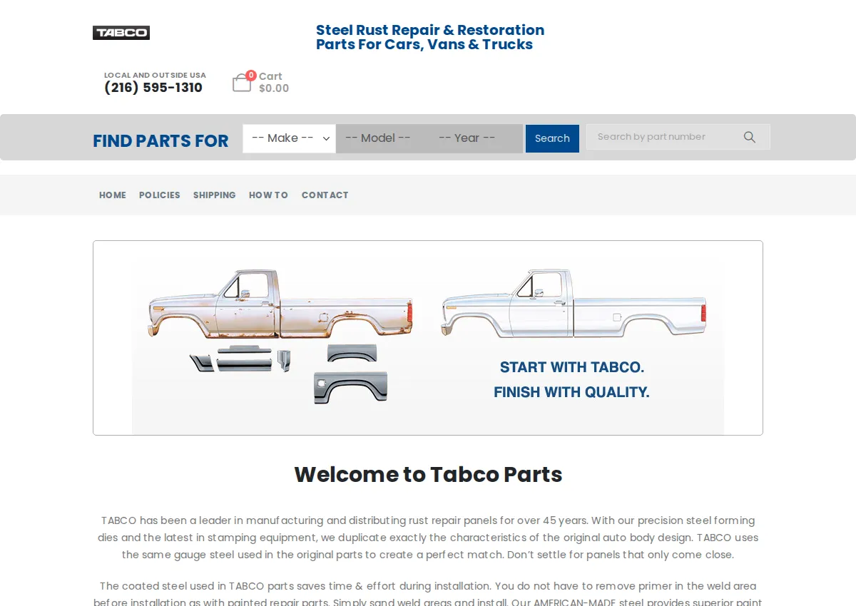 Store homepage