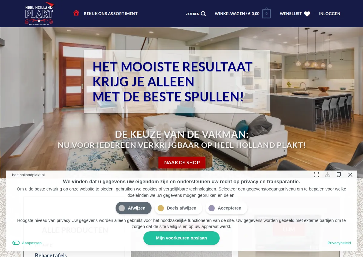 Store homepage