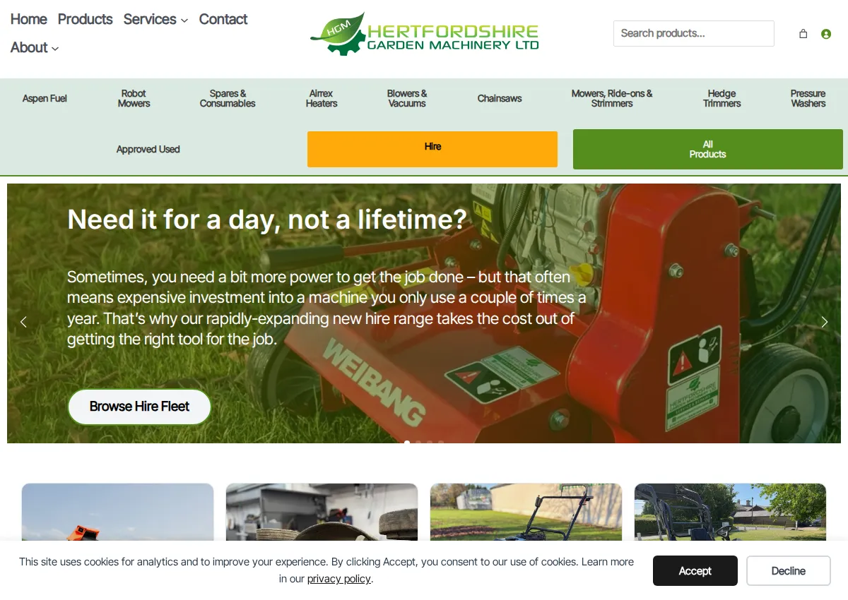 Store homepage