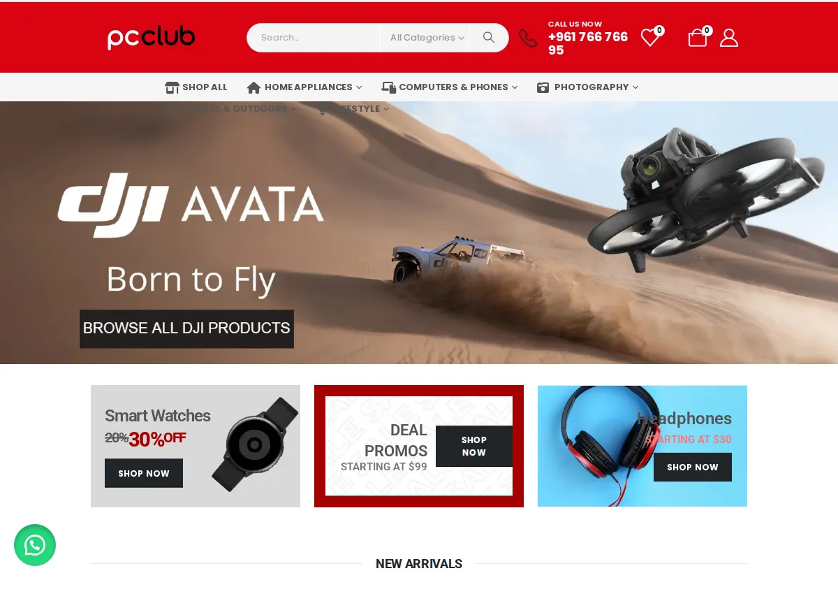 Store homepage
