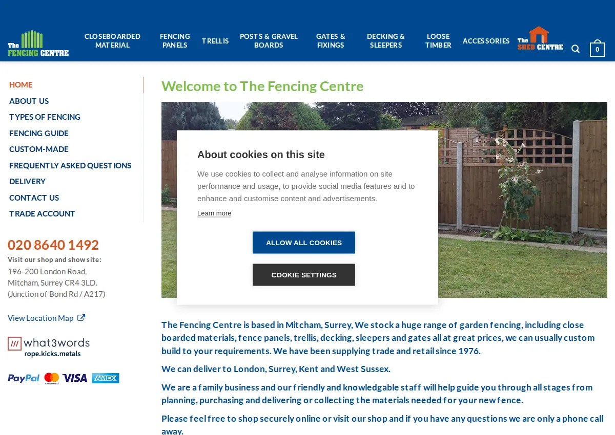 Store homepage