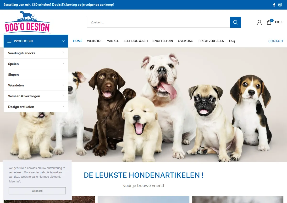 Store homepage