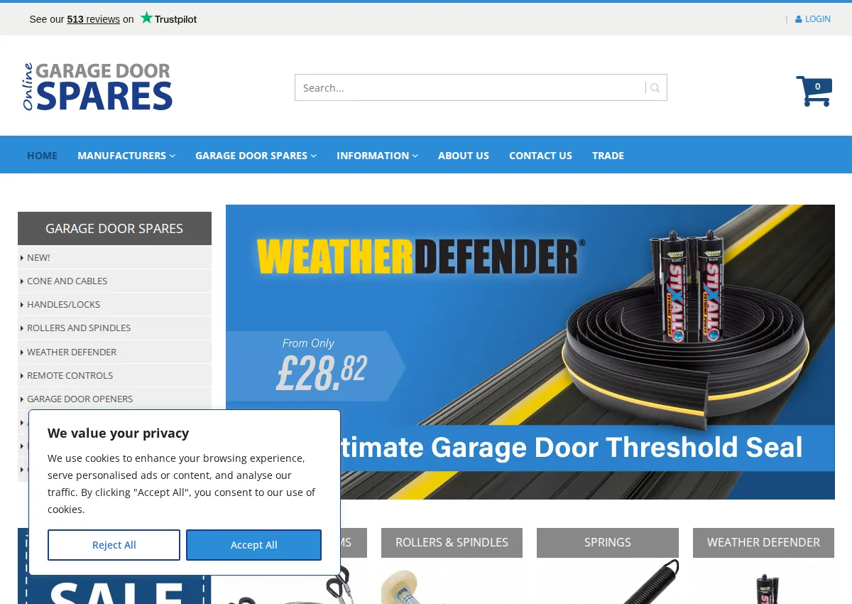 Store homepage