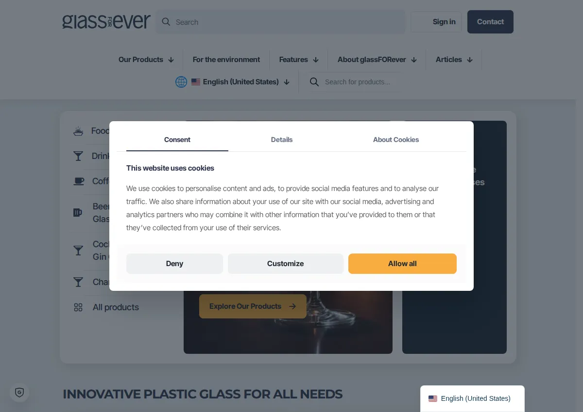 Store homepage