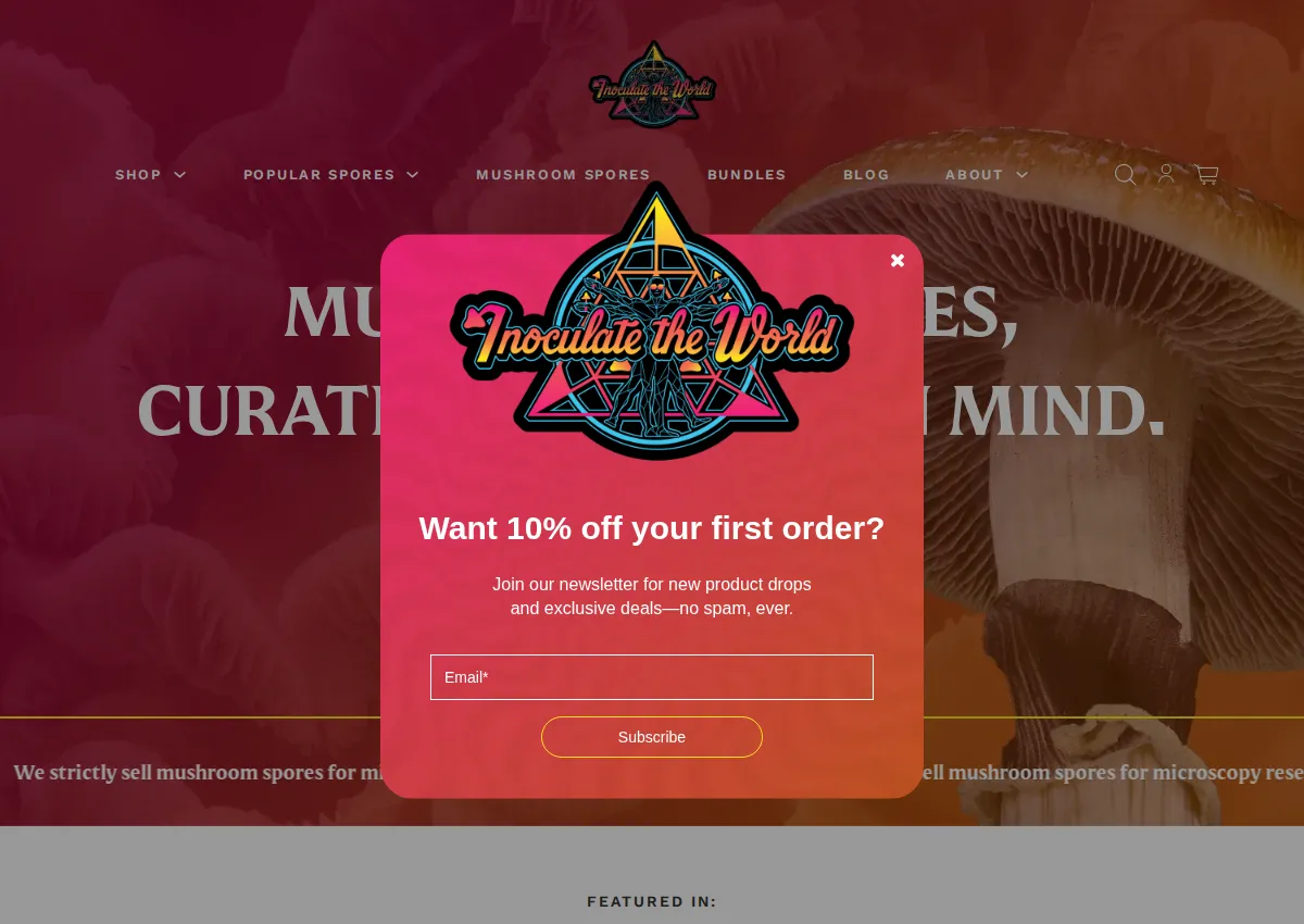 Store homepage