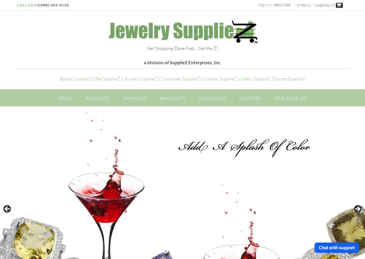 Store homepage