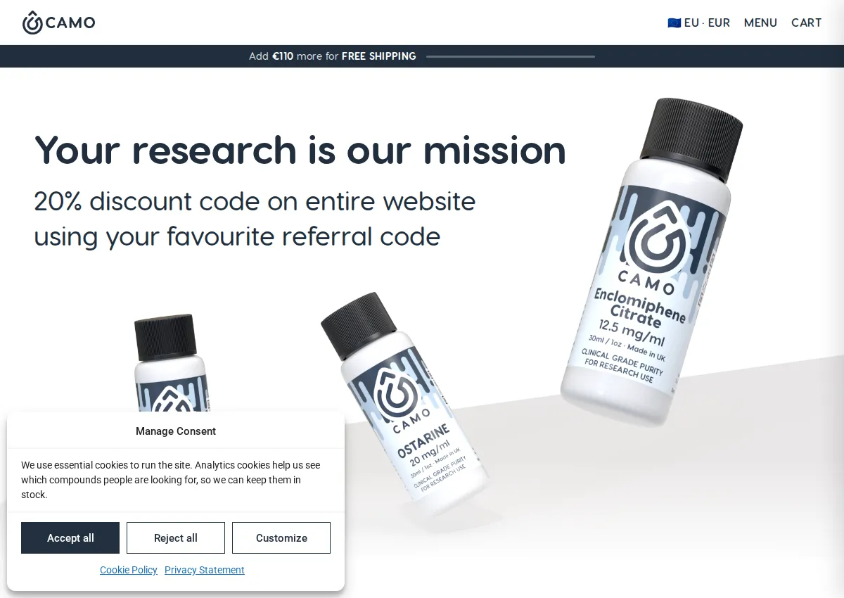 Store homepage