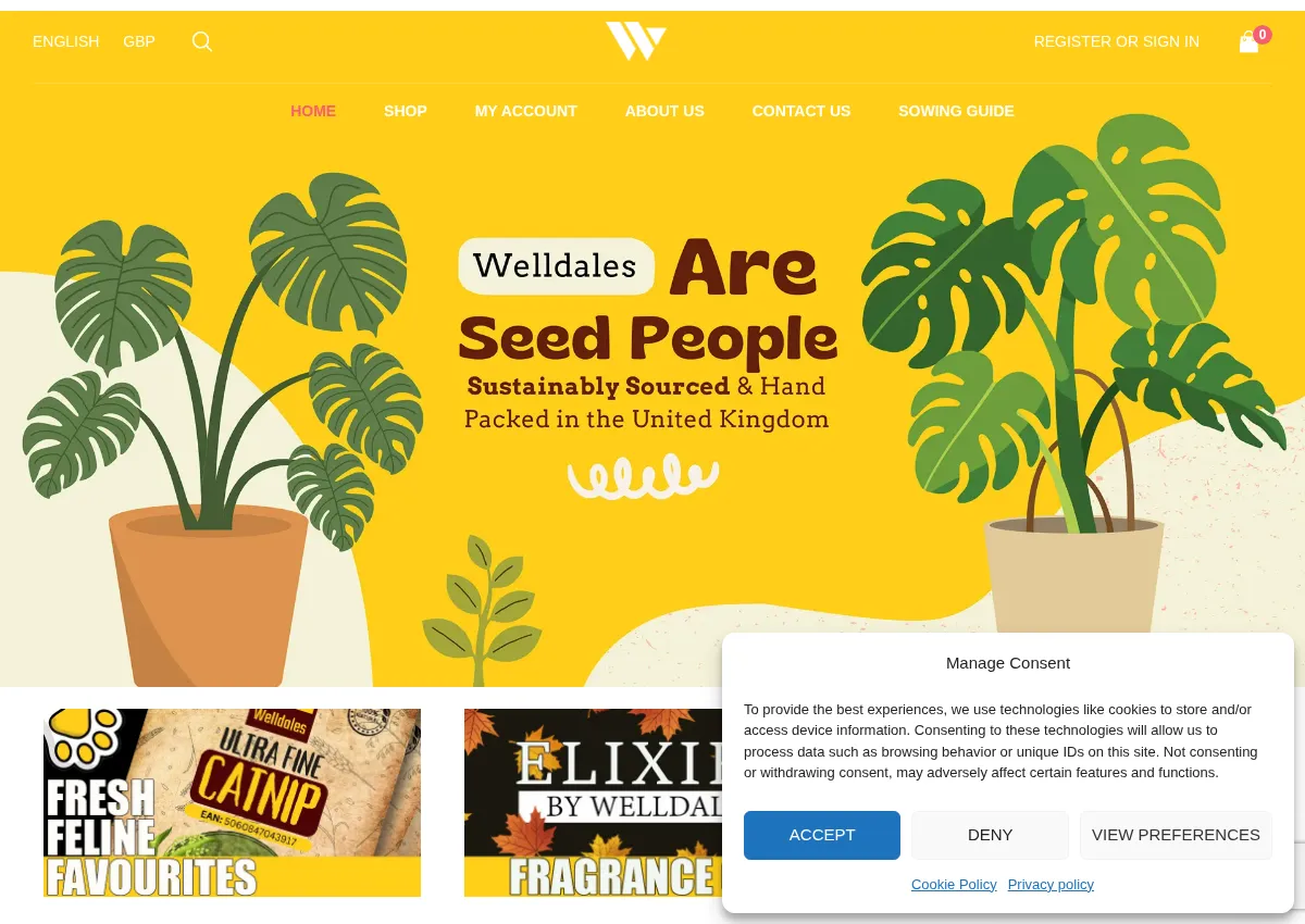 Store homepage