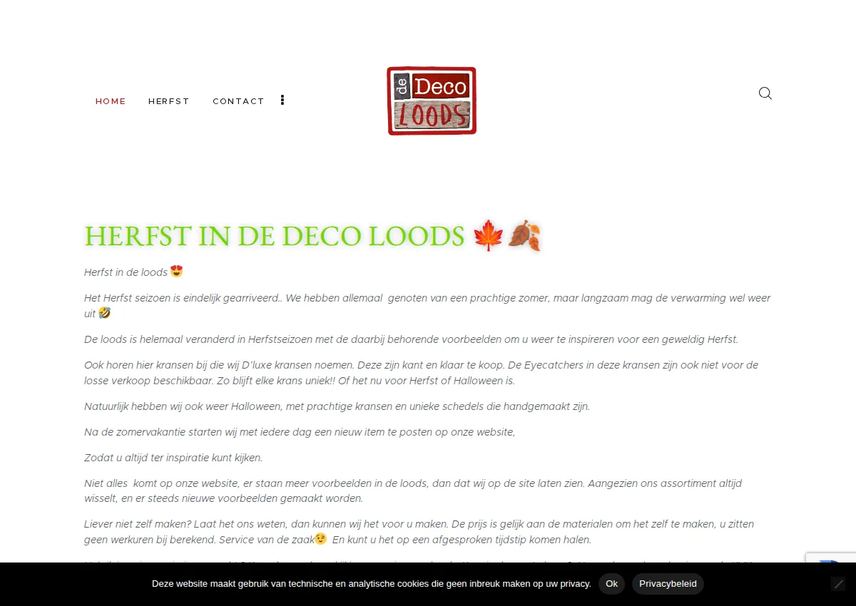Store homepage