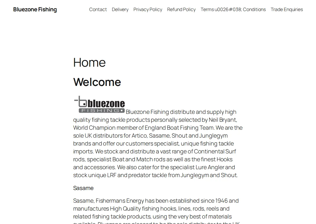 Store homepage