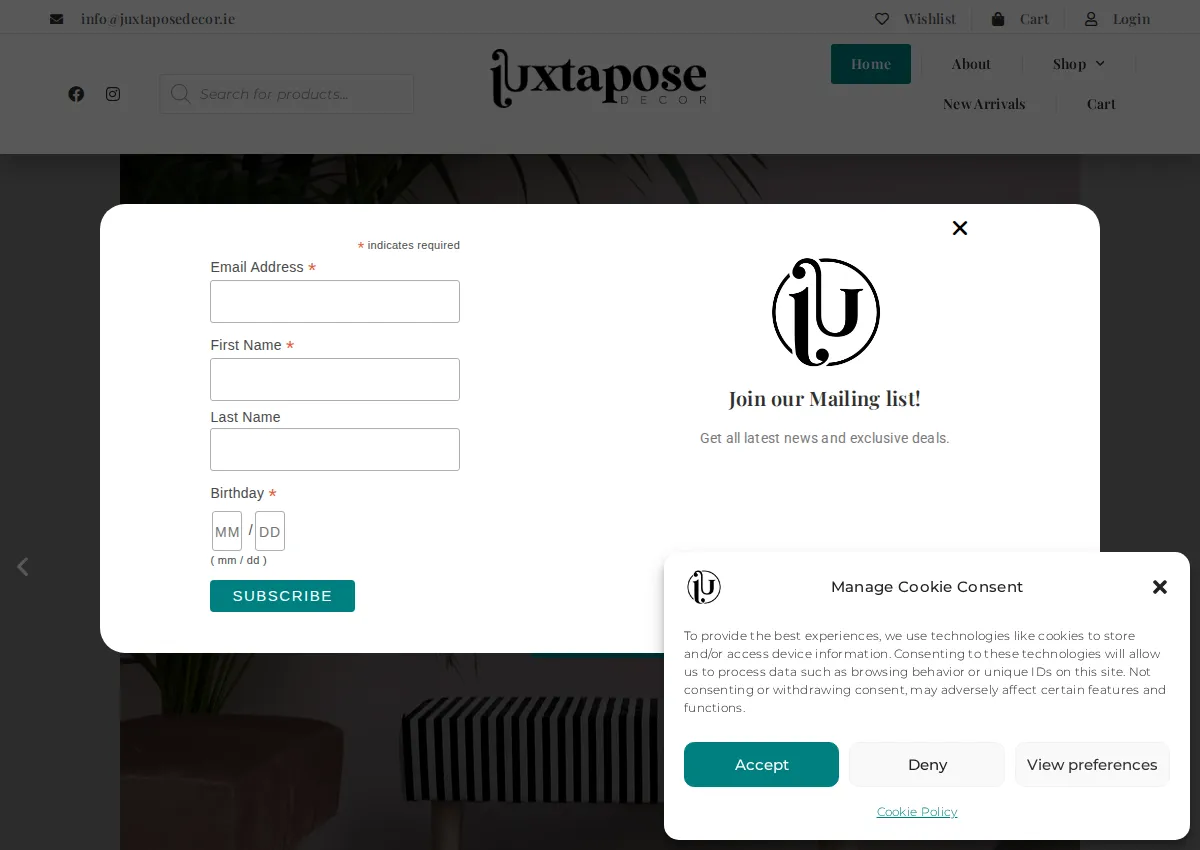 Store homepage