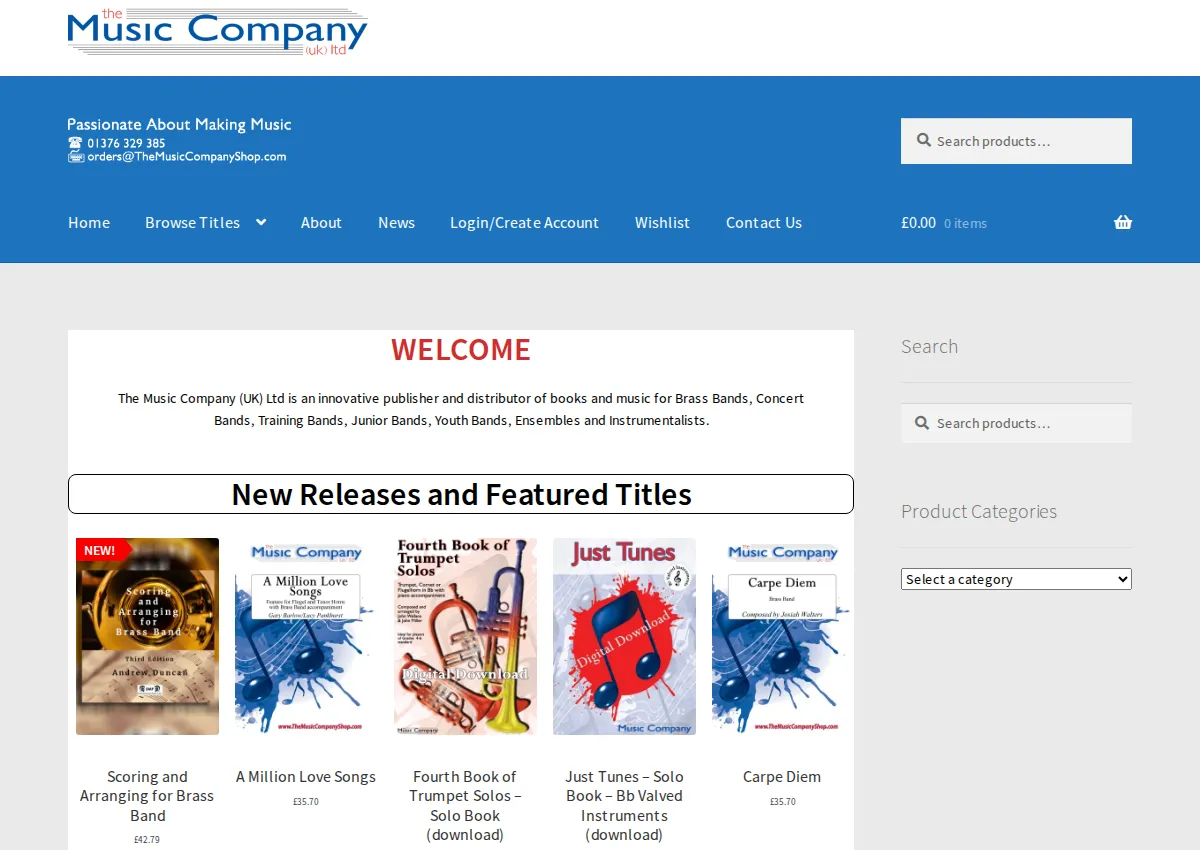 Store homepage