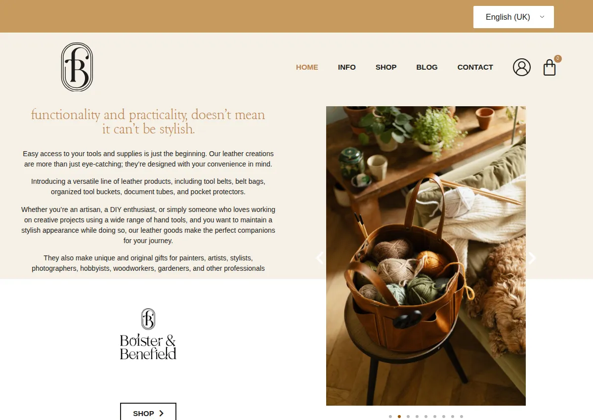 Store homepage