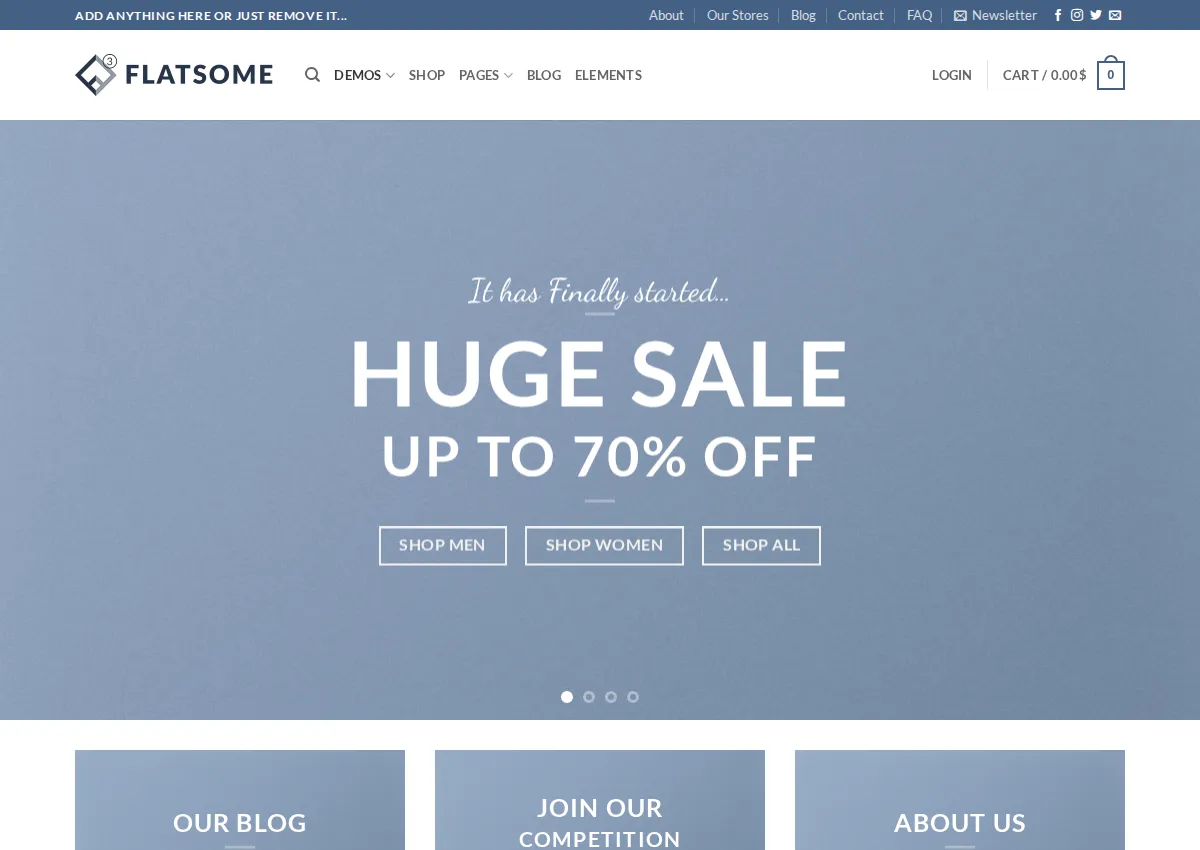Store homepage