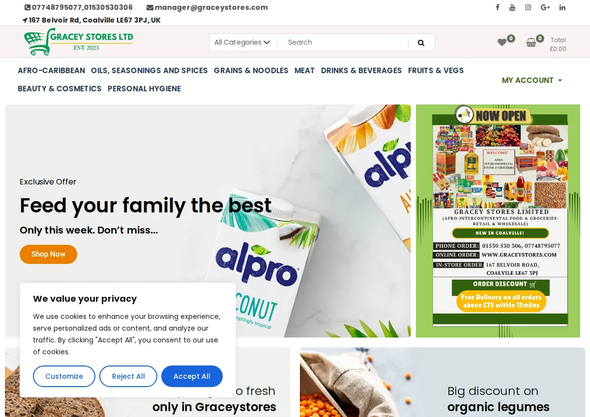 Store homepage