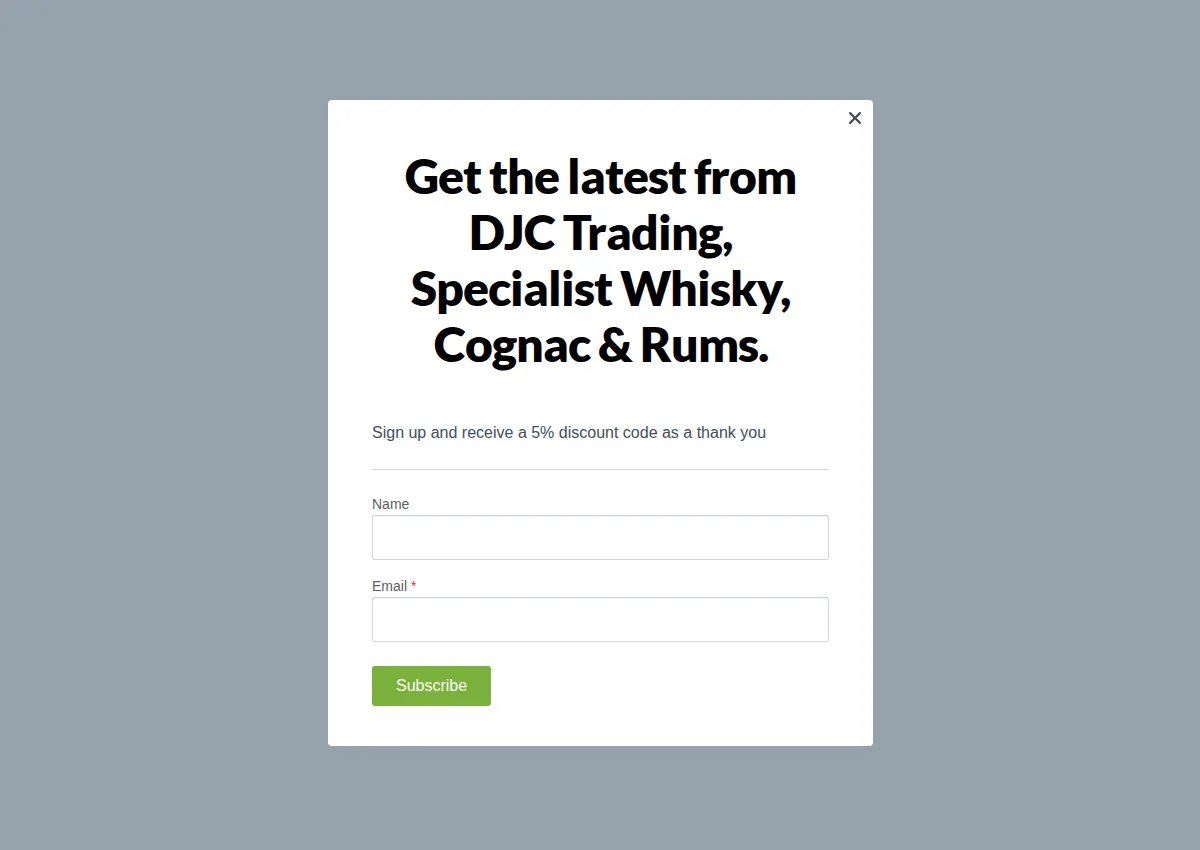 Store homepage