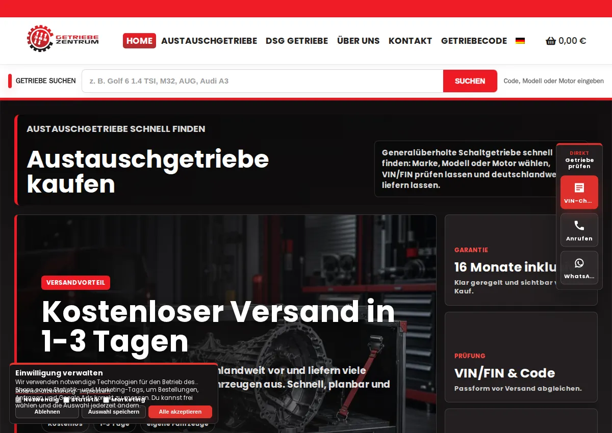 Store homepage