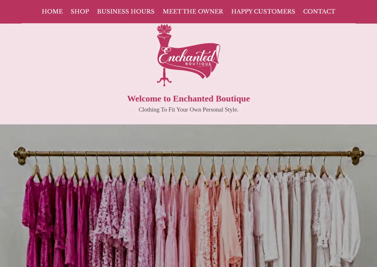 Store homepage