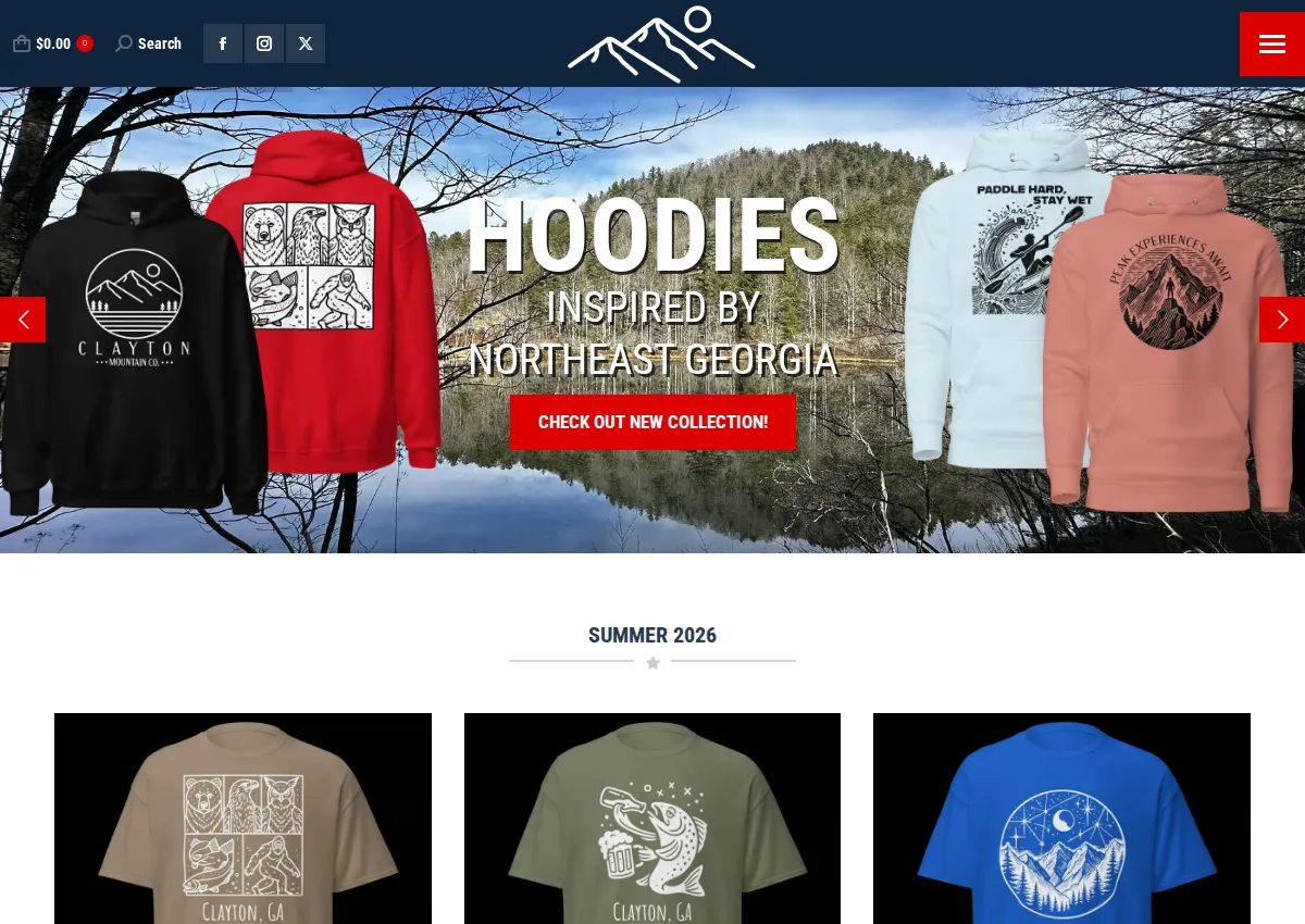 Store homepage