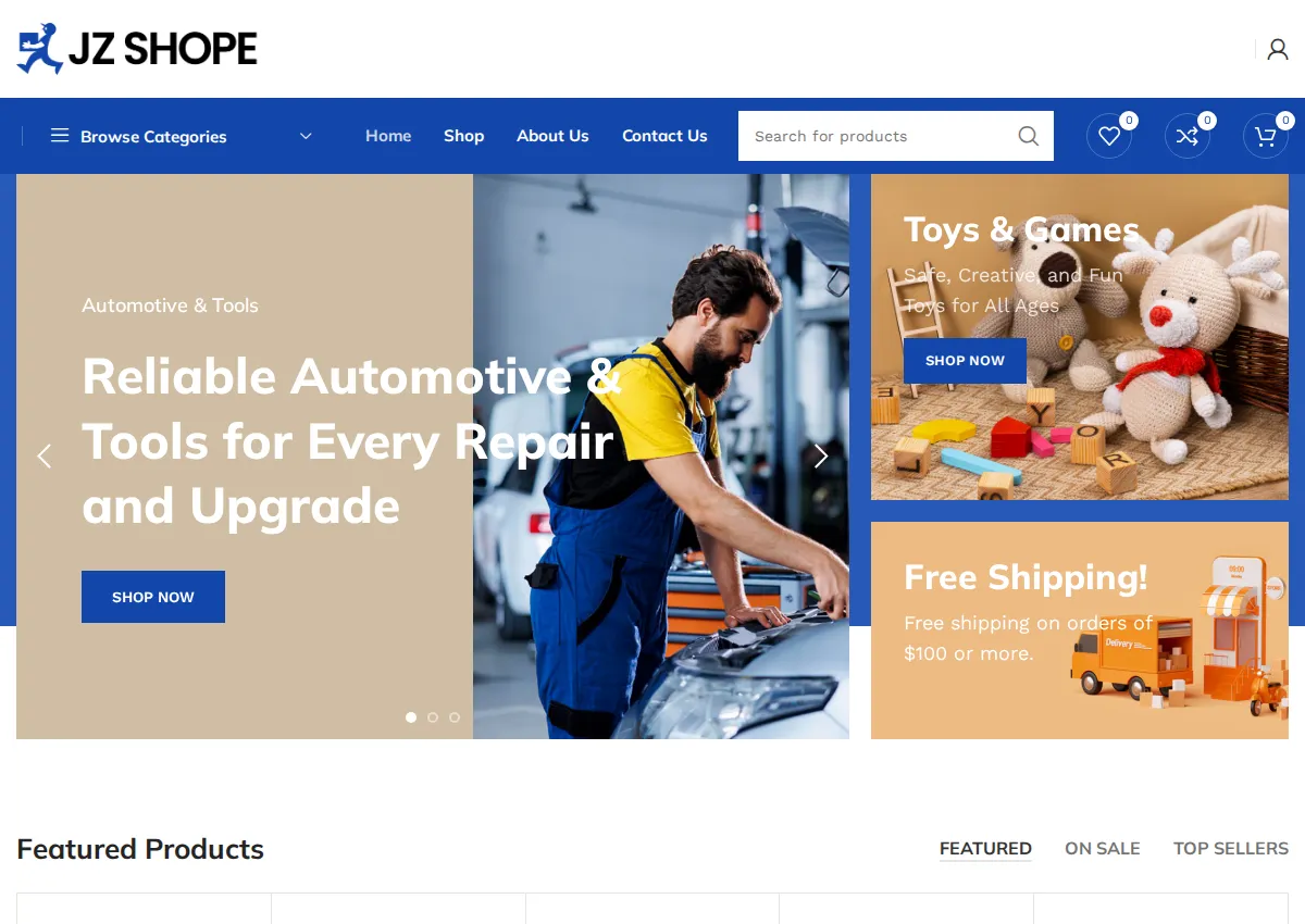 Store homepage