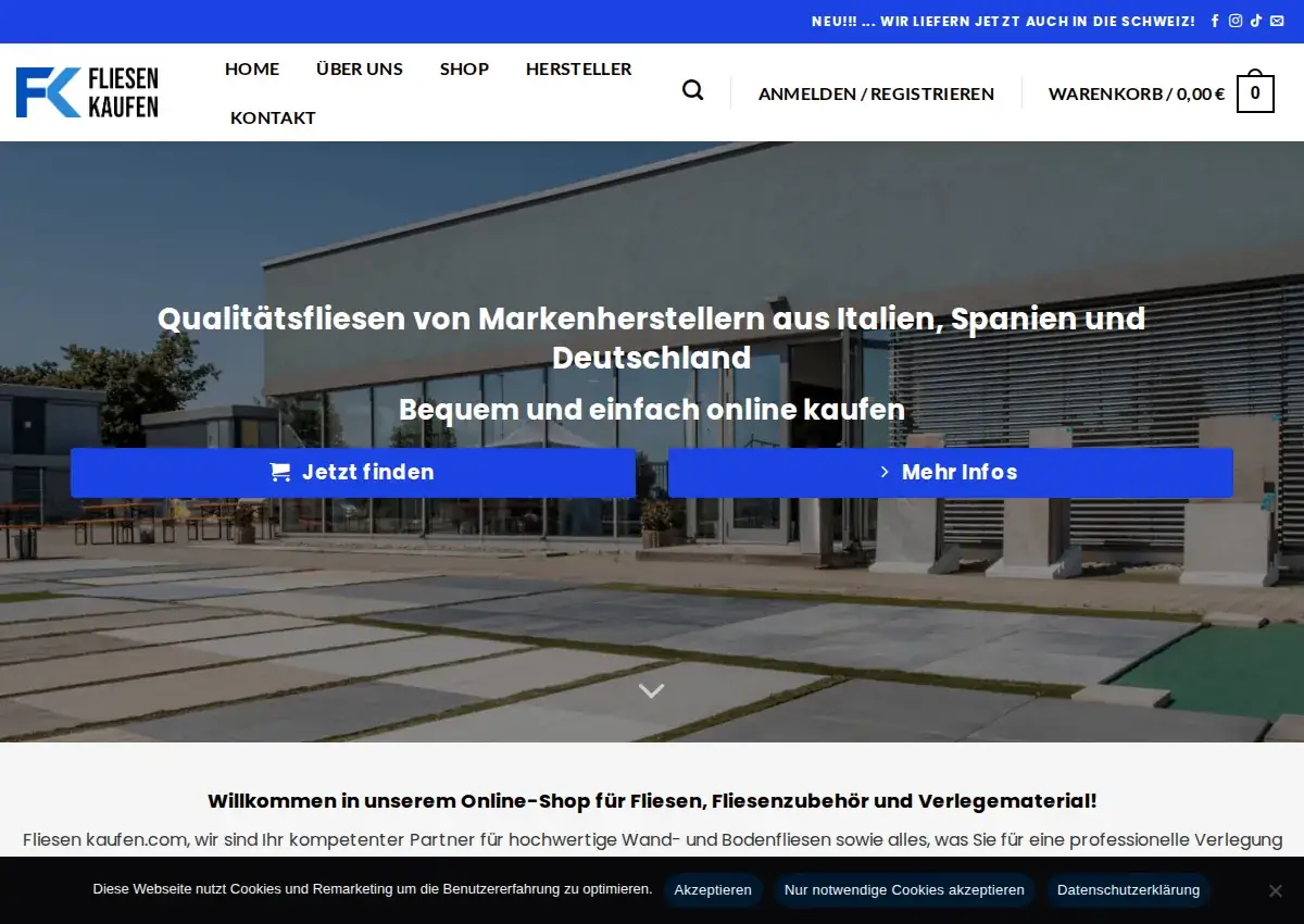Store homepage
