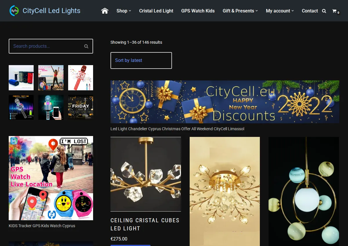 Store homepage
