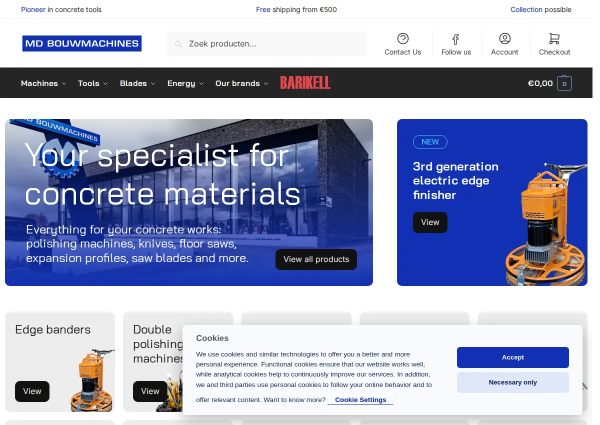Store homepage