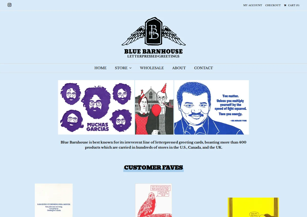 Store homepage