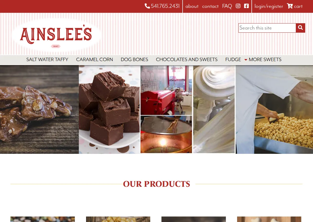 Store homepage