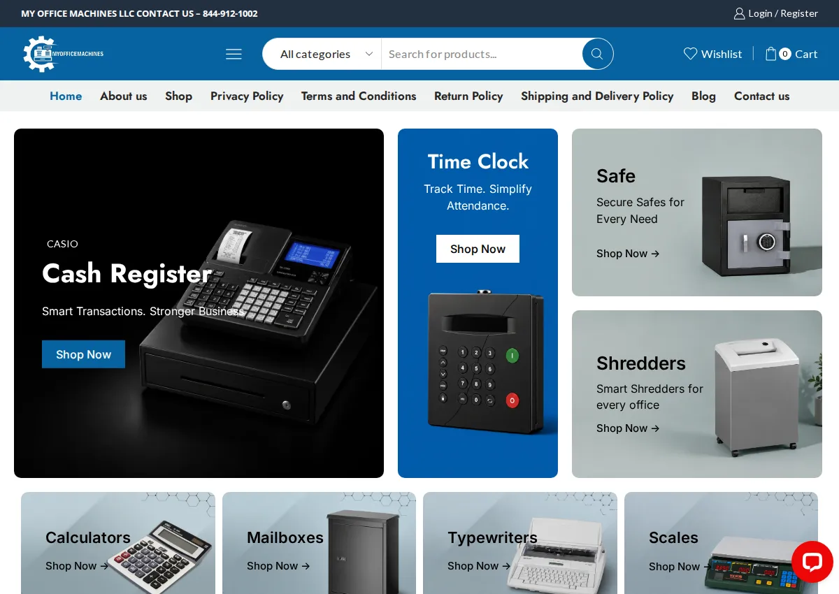Store homepage