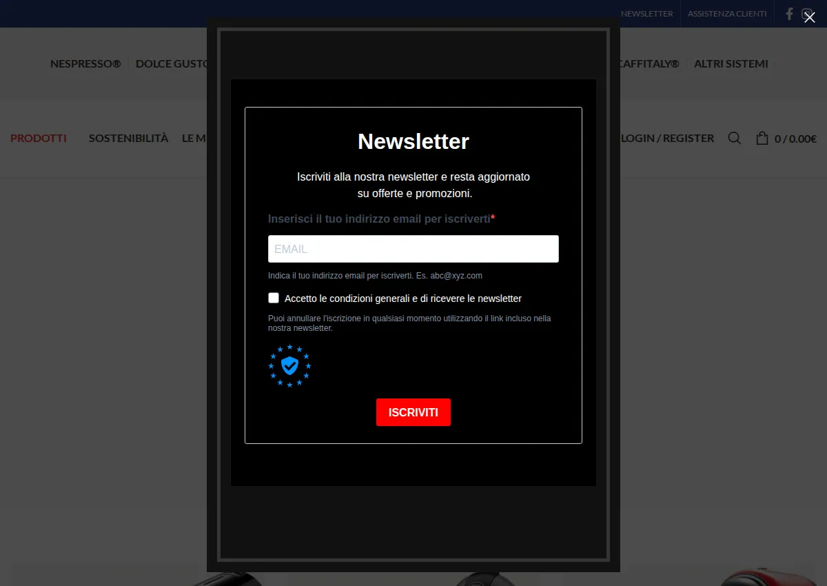 Store homepage