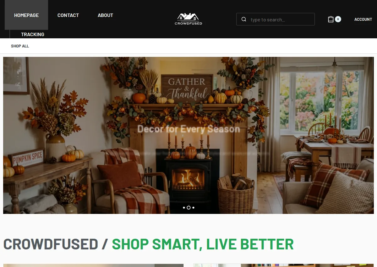Store homepage