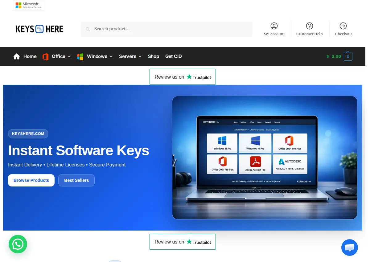 Store homepage
