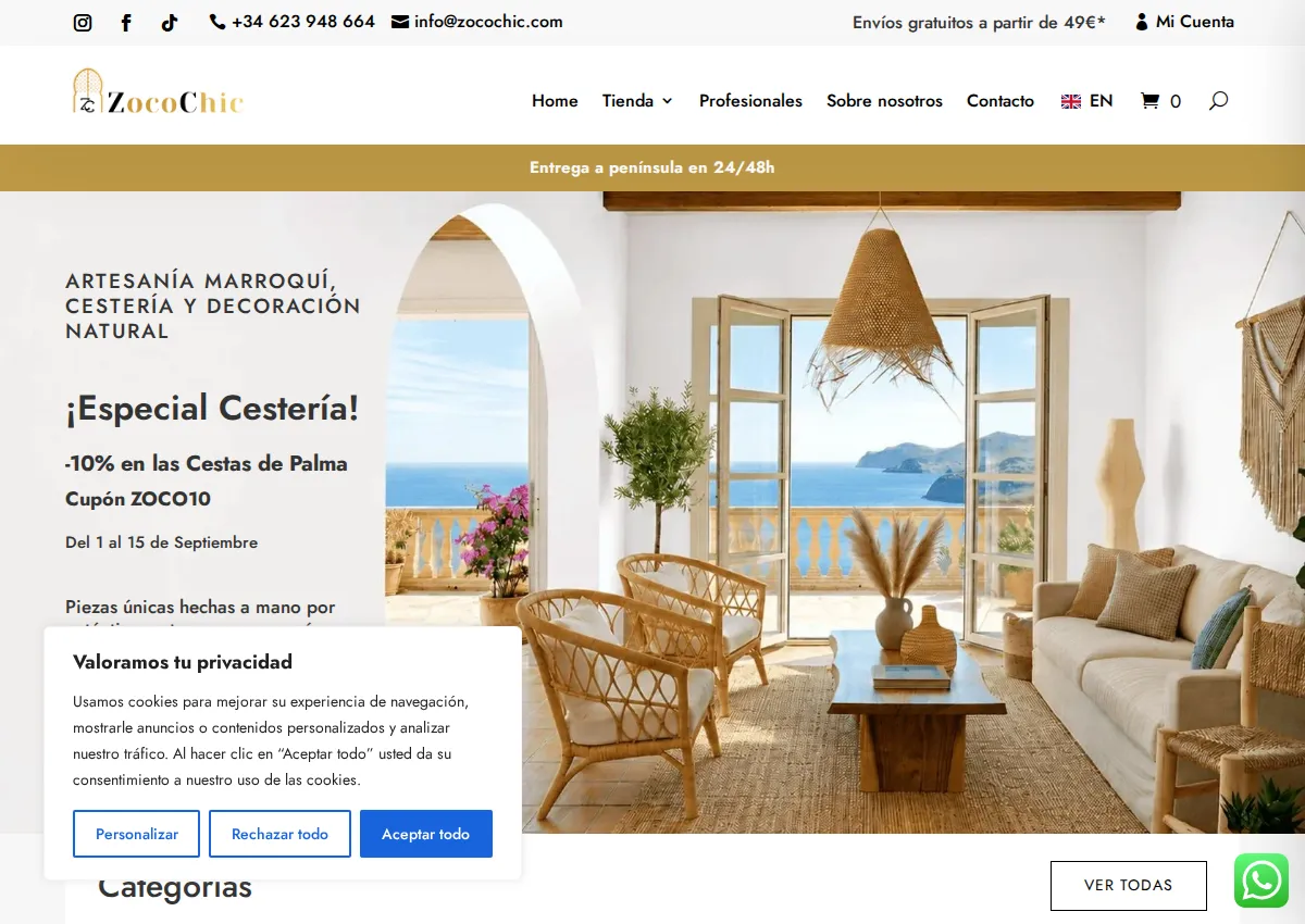 Store homepage