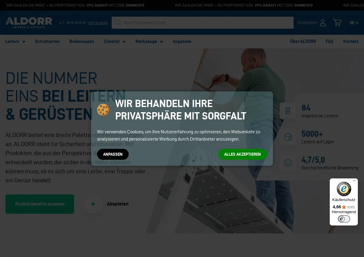 Store homepage