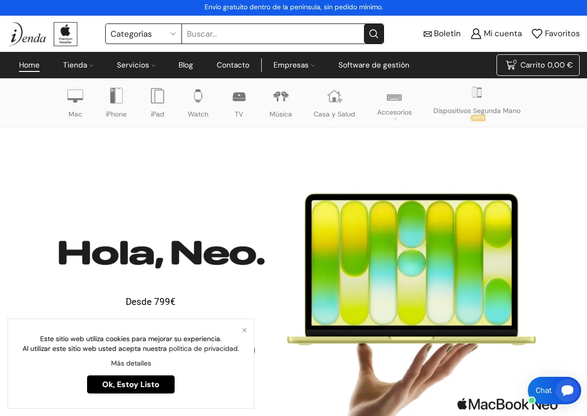 Store homepage