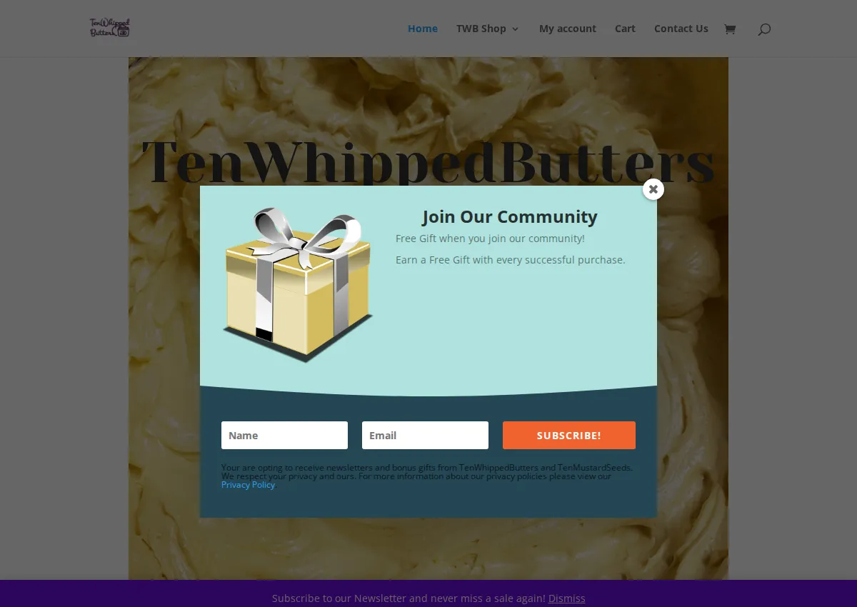 Store homepage