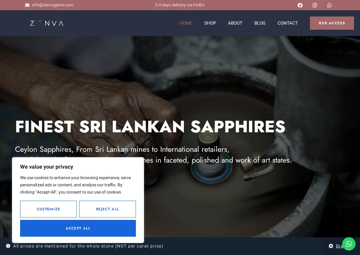 Store homepage