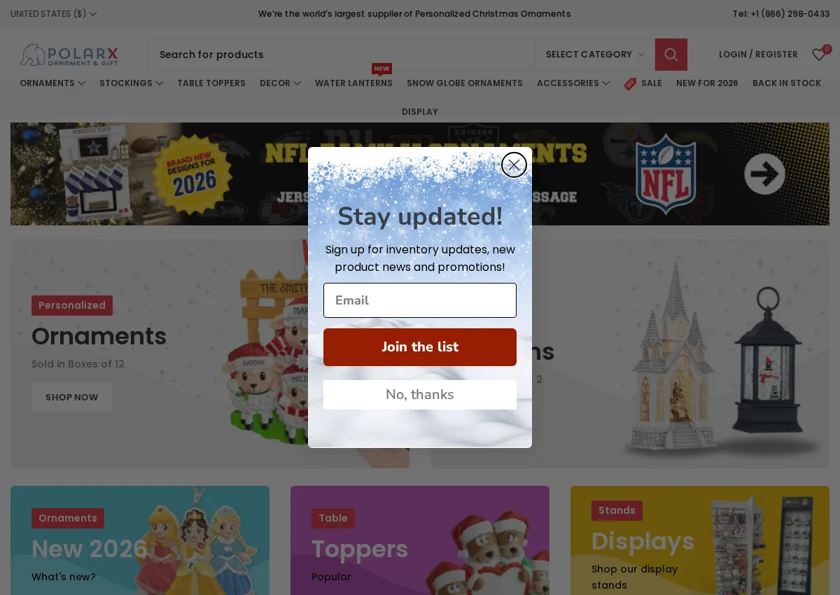 Store homepage