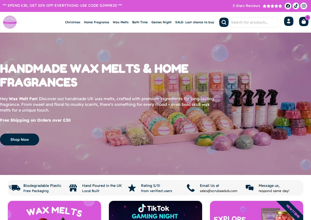 Store homepage