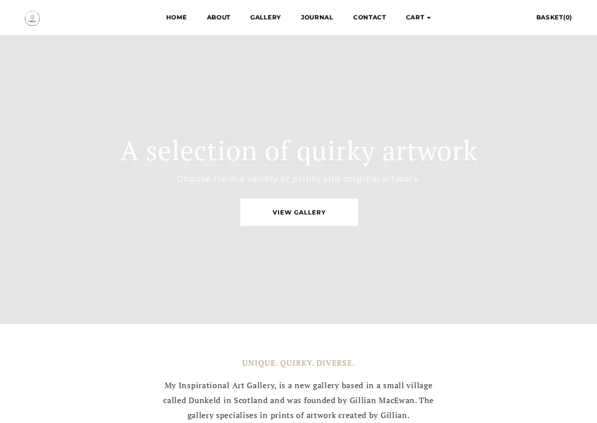 Store homepage