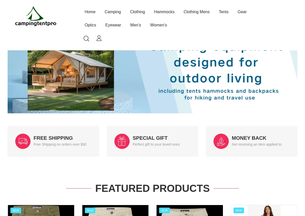 Store homepage