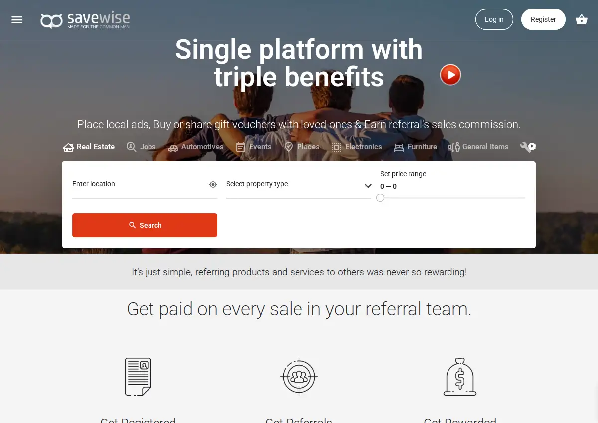 Store homepage