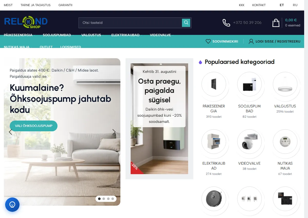 Store homepage
