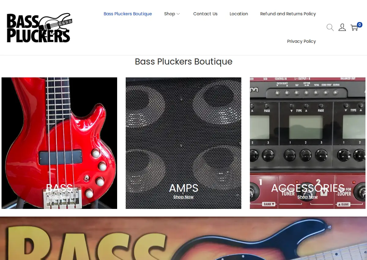 Store homepage