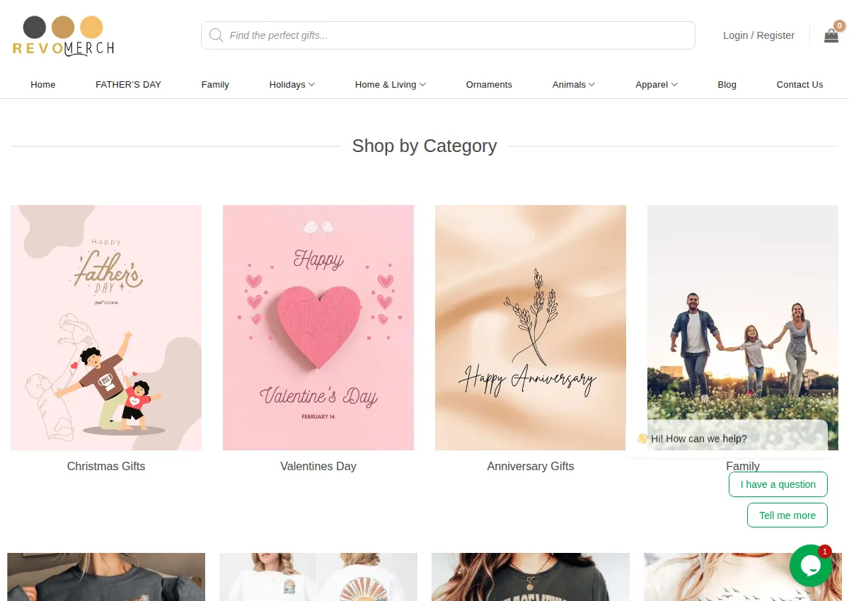 Store homepage
