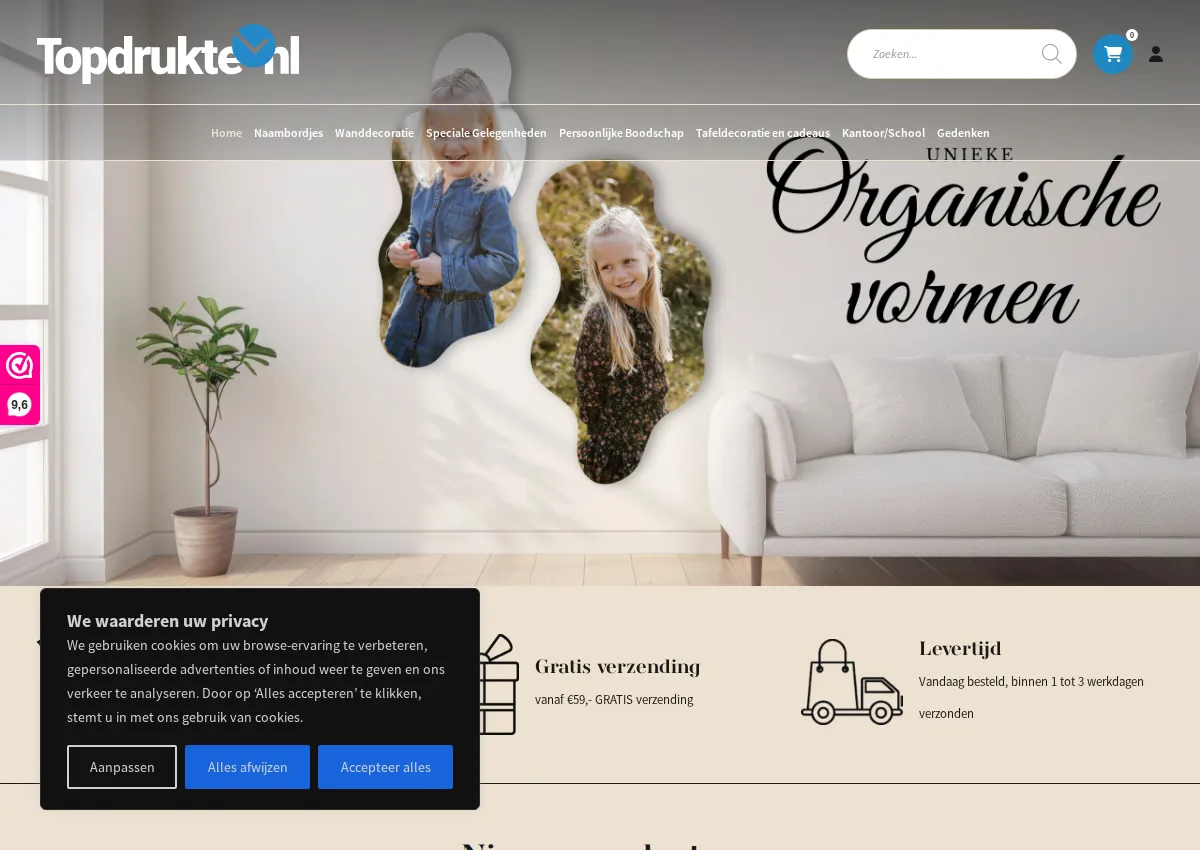Store homepage