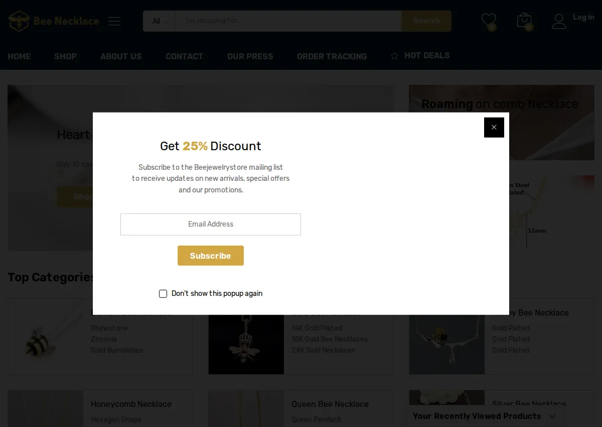 Store homepage