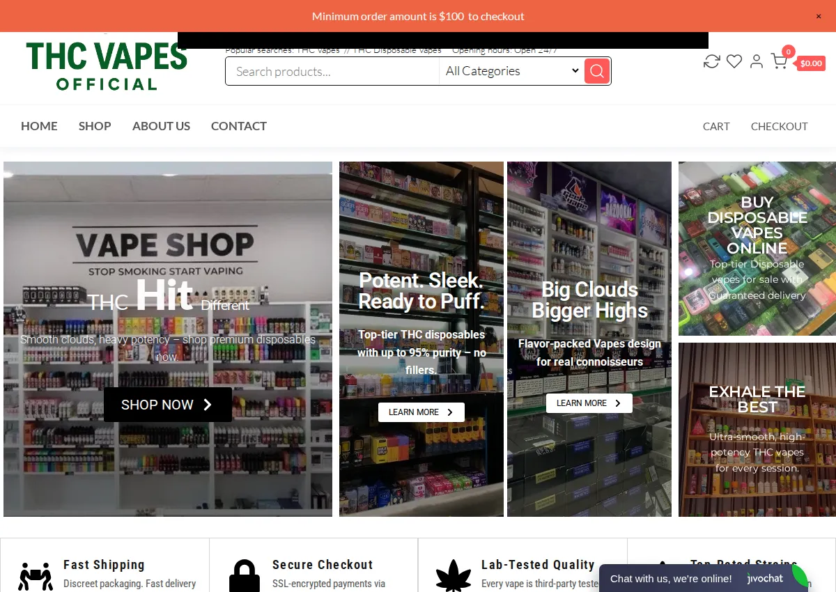 Store homepage